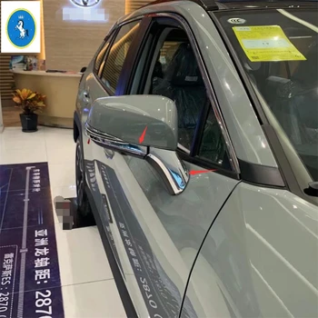 ABS Chrome Uks Rearview Mirror Streamer Triibud Katte Sisekujundus TOYOTA RAV4 RAV 4 XA50 2019 2020 2021 Tarvikud