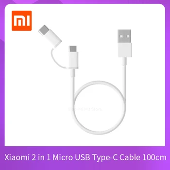 Algne Xiaomi Kaabel 2 in 1 Micro-USB Type-C Kaabel Sünkroniseerimine Kiire Kiire Laadija Andmed TypeC laadimiskaabel Tüüp C&Micro-USB