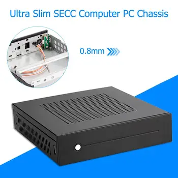 ALLOYSEED E-T3 Mini-ITX Case Ultra Slim 0.8 mm SECC Lauaarvuti PC Šassii Juhtudel HTPC Puhul Toetuse Wall Mount