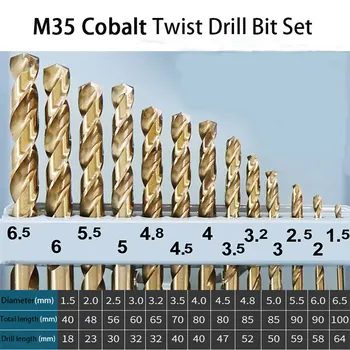 AOBEN 13/19PCS HSS Titaan Twist Drill Bit Komplekt Metall Puidutöötlemine elektri vahend Tarvikud Ring Varre Kaetud 1,0 mm-10mm