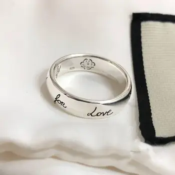 Armastus kartmatu Sterling Hõbe 925 Sõrmus Lai ja kitsas versioon populaarne tarvikud Naiste Luksus marki Logo Paar Puhkus kingitus