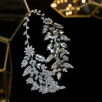 ASNORA Mood Naiste Juuste Pruudi Ehted Pulm Tiaras Peapael Ehted Jätab Peapael Tsirkooniumoksiid Crystal Crown