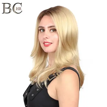 BCHR 13*4 Blond Lace Ees Parukad Naiste Loomulik Laine Sünteetiline Parukas kuumakindel Kiudaineid Küljest Seotud Pits Parukas