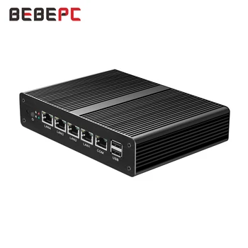 BEBEPC Mini PC pFsense Ubunte Intel Celeron N2830 Fanless Firewall Router 4xLAN RJ45 Windows 7/8/10 Linux Tööstus PC Wifi