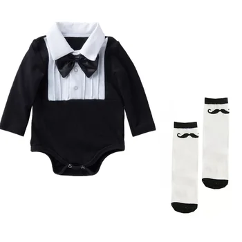 Beebi Poiss Bodysuit Riided Valge Smoking jumpsuits onsie Pikad Varrukad 1. Sünnipäeva vastsündinud beebi ja poiste riided, keha bebe