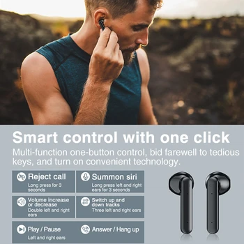 Bluetooth TWS 5.1 Kõrvaklapid Touch Control Traadita Headphons HiFi Veekindel Sport Earbuds Peakomplekt koos LED-Ekraan Laadimine Box