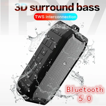 Boombox Kaasaskantav Kõlar Traadita Bluetooth-5.0 Kõlarid Veekindel IPX7 Mini Veerus Kasti Kõlar Toetab TF-kaardi/USB/AUX/FM