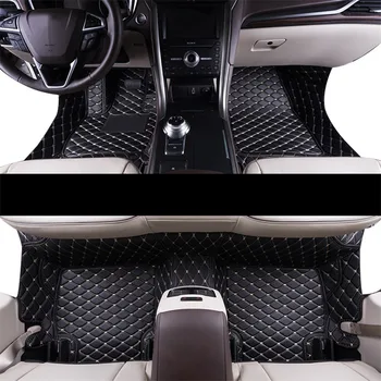 Car styling, tarvikud, vastupidav luksus kiudaineid nahk auto põrandamatid ford fusion, mondeo mk4 mk5 2007-2020