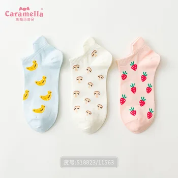 Caramella 2020. aasta Uus Armas Sokk Naiste kawaii Puu-Nähtamatu Cotton Comfort Pahkluu Chaussette Lady kingikoti Sox Suvi Sügis 3Pairs