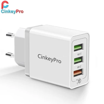 CinkeyPro 3-Pordid USB Laadija Kiire Laadimine 3.0 Kiire Laadimine Samsung Ühilduva iPhone iPad Seina Mobiiltelefoni Adapter