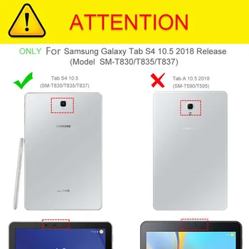 Folio Case for Samsung Galaxy Tab S4 10.5 tolli 2018(SM-T830/T835/T837),PU Klapp Kokkuklapitavad Seista Katta Auto Wake/Sleep funcation Juhul