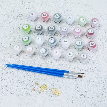 Gatyztory Raami Shell Kaart DIY Värvimine Poolt Numbrid Handpainted õlimaal Lõuendil Värvus Kaasaegse Kodu Kunst
