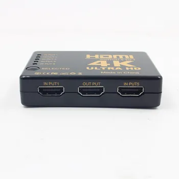 HDMI switch 5 lõika 1 4 K*2K 5 lõika 1 HD turvalisuse video lüliti 5 in 1 välja, kaugjuhtimispuldiga