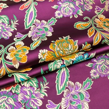 Hiina siidist lille satiin brocade jacquard fabric materjal kleidi cheongsam kimono õmblemine kangast rõivas