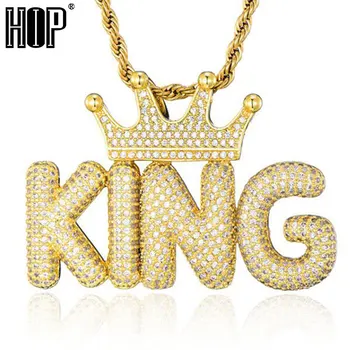 Hip-Hop Iced Out Crown Mull Tähed Custom Nimi Kuupmeetri Tsirkoon Kett Ripatsid & Kaelakeed, Meeste Ehted