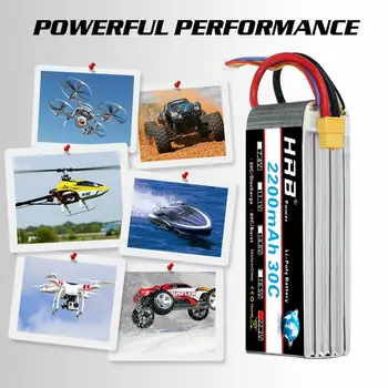HRB Lipo Aku 2S 3S 11.1 14.8 V V 2200mAh RC aku 30C koos XT60 pistiku RC auto FPV Helikopter, Paat Quadcopter Trex 450