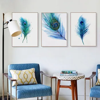 Ilus Sinine Paabulind Sulgi A4 Plakat Põhjamaade Elutuba Seina Art Printimine Home Decor Lõuendile Maali Raamita