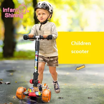 Imiku Särav Laste-Scooter 4 Ratast Kick Scooter Lastele Suu Motorollerid Reguleeritav Kõrgus Lapsed Motorollerid Baby Kingitus