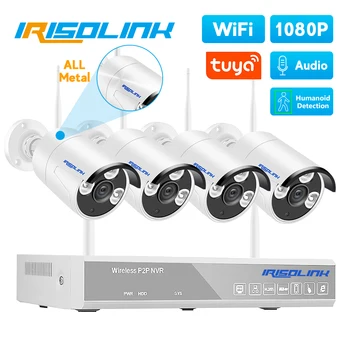 Irisolink Wifi videovalve Süsteemi 8CH NVR Heli Salvestada 4tk 1080P Turvalisuse Kaamera Nightvision Tuya Traadita Kaamera Süsteem