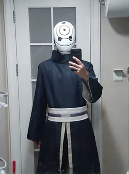 Jaapani Anime Naruto Akatsuki Tobi Uchiha Obito Cosplay Kostüümid Meeste Halloween Partei Vormiriietus Ülikond