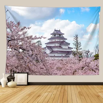 Jaapani Kirsi õied vaip, roosa seina riputamise Mount Fuji seina vaip temple trükkimine seina riie