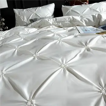 Jacquard Satiinist voodipesu komplekt luksus tekikott euro voodipesu komplekt Kuninganna kuningas voodi Tekk katab Voodipesu Padjapüür kodu-ja Tekstiili
