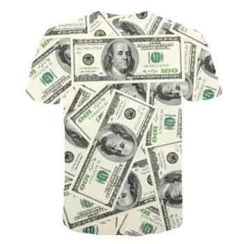 Jõusaal Dollar T-särk meeste raha, T-särk, Gooti 3d naljakas T-särk hip-hop T-särk, lahe T-särk, meeste riided 2019 uus suvine särk