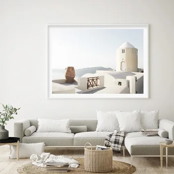 Kaasaegne Vahemere Hoone Reisi Maastiku Plakatid Lõuendile Maali Seina Art Printimine Elutuba Interjöör Home Decor