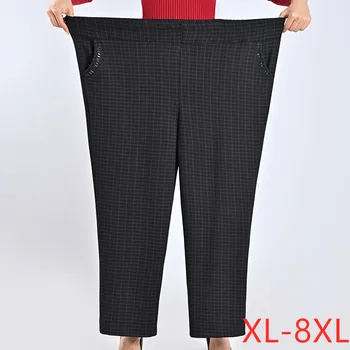 Kevad-Sügis keskealiste Naiste Püksid Uus Venitada Kõrge Vöökoht Püksid Suurus 8XL Talvel Soe Vabaaja Naiste Pikad Püksid J64