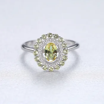 Kõrge Ehted on 925 Sterling Silver Ring Oliivi Roheline Kristall Kivi Ring Kaasamine Pulm Kingitus Naine