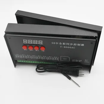 LED kontroller T-8000AC SD-Kaardi Kontroller WS2801 WS2811 LPD8806 8192 Pikslit DC5V veekindel Veekindel töötleja AC110-240V