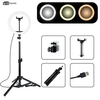 LED Rõngas Tuli 10 tolline Juhitava Selfie Ringi Lamp, millel on 50 cm, Statiivi Telefoni Hoidik-USB-Pistik Fotograafia Valgustus Youtube ' i Meik
