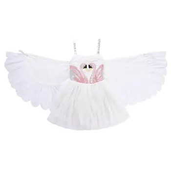 Lilleline Kleit Suur Tüdruk Tüdruk Kleit Lapse Riided Kevadel Teen Tüdruk Kostüüm-Luige Tiivad Ingel, Ingel Flamingo Printsess