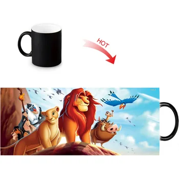 Lion King portselan kruus kohvitass soojuse vahetad värvi, Sooja Reaktiivne tundlik Keraamiline Tee mugen kruus