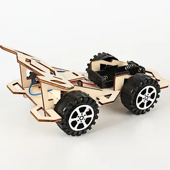 Loominguline Puidust DIY Electric-Racing Auto Mudel Füüsika Teaduse Assamblee Mudeli Komplekt Lapsed Graffiti Haridus Mänguasjad