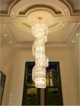 Luksus kristall lühter duplex hoone õõnes elutuba lamp suur lühter lihtne, kaasaegne villa hall lühter