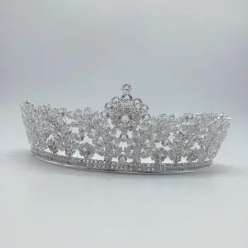 Luksus Rhinestone crown lady fashion lihtne headdress crown Pruudi ehted Pulm Tarvikud
