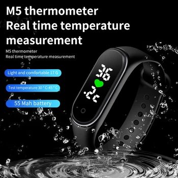 M5 Pro Nutikas Käevõru Watch Keha Temperatuuri Jälgib Smart Bänd Veekindel Fitness Mehed Sport Smart Kella Naiste Smart Randme Bänd