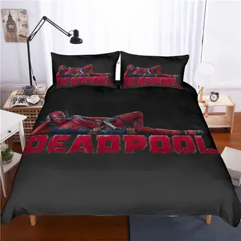 Marvel Deadpool kangelane 3D-voodipesu komplekt Ühe Twin Kuninganna trööstija bedclothes tekikott Padjapüürid Täiskasvanud Lapsed Kingitus magamistuba
