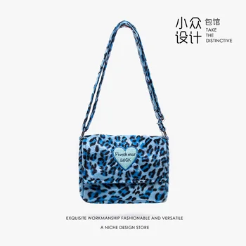 Mitte-Mainstream Mood Brändi Disaini Armas Seksikas Erinevaid Palus Leopard Värvi Armastav Süda Tikitud Üks-Õlg Messenger Kott