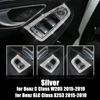 Mõeldud Mercedes Benz C-Klassi W205 GLC X253-2019 Car Styling, Tarvikud, Window, Lift Nuppu Diamond Raami Sisekujundus Hõlmab Jaoks LHD