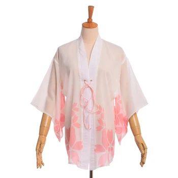 Naiste Kimono Yukata Särk Outwear Punane Higanbana Must Roosa Tikand Sifonki Tops Outwear