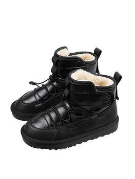 Naiste kingad lumi saapad 2020. aasta uus talve mood paks veekindel külm-tõend soe korter puuvill kingad