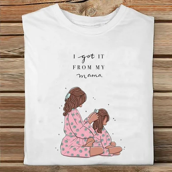 Naiste Lühikesed Varrukad Beebi Cartoon Ema Ema Ema Armas Moe Riided Prindi Tshirt Naine Tee Peal Daamid Graafiline T-särk