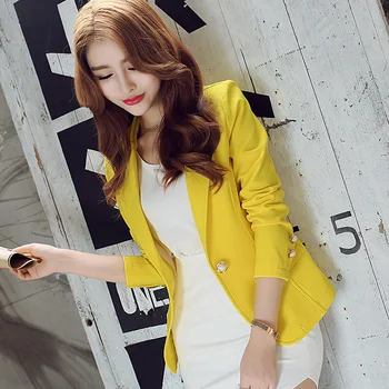 Naiste Slim Pikad Varrukad Blazer korea versiooni vabaaja solid color üks nupp office tahked värvi ülikond Naiste bleiser 2019