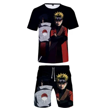Naruto Sport ülikond sörkimine homme 2-osaline Komplekt, Mehed/naised, Kahe-osaline Komplekt, tabas hop Suvel tracksuit meeste T-Särgid, lühikesed Püksid Streetwear