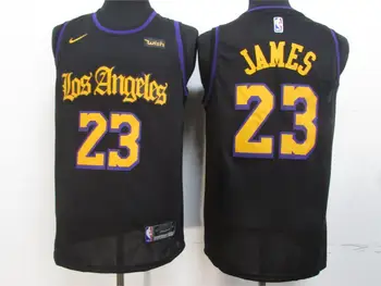 NBA Meeste Los Angeles Lakers #23 LeBron James Korvpalli Kampsunid ladina Väljaanne Kampsunid Uus