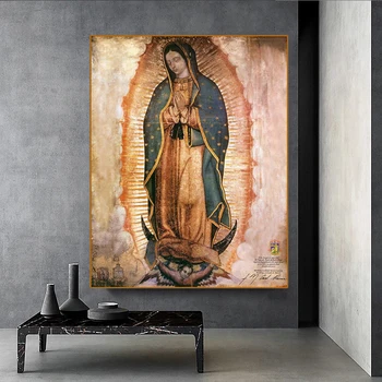 Neitsi Maarja Kunsti õlimaal Mehhiko Guadalupe Lõuend maalisid Plakateid ja Trükib Kodus elutoa Kaunistamiseks