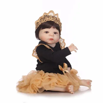 NPK 55CM Full-Body Silikoon Tüdruk Uuestisündinud Baby Doll Mänguasja Beebidele Printsess Nukud Bebes Uuestisündinud Bonecas Brinquedos