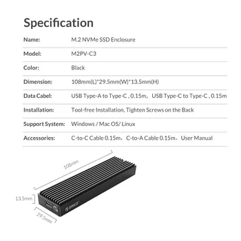 ORICO M. 2 NVME Kasti 10Gbps/5Gbps M2 SATA NGFF USB Juhul Gen2 PCIe SSD Puhul SSD Ruum Vahend, Tasuta 2230/2242/2260/2280 m2 SSD